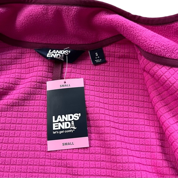 NWT Lands' End Ladies Grid Fleece Zip Up Jacket Size Small - Picture 4 of 12